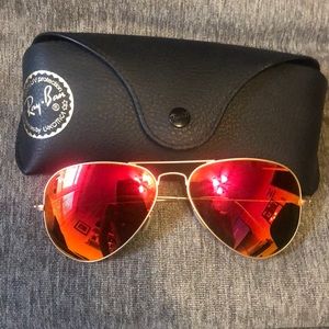 Ray ban red mirror aviator sunglasses
